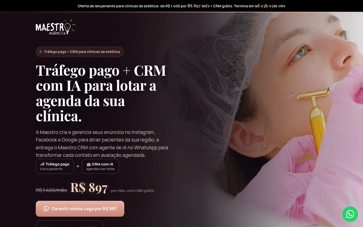 Landing page Clínicas de estética