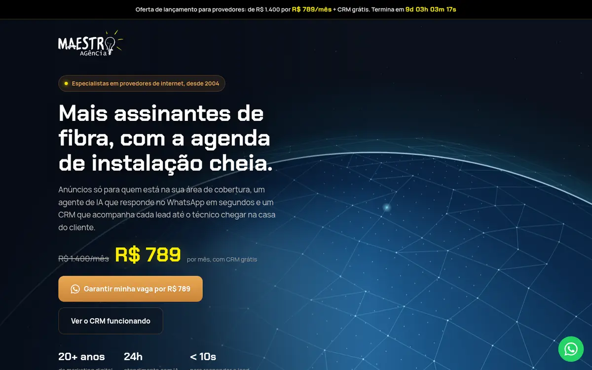 Landing page Provedores de internet