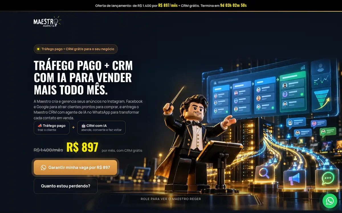 Landing page Tráfego pago + CRM